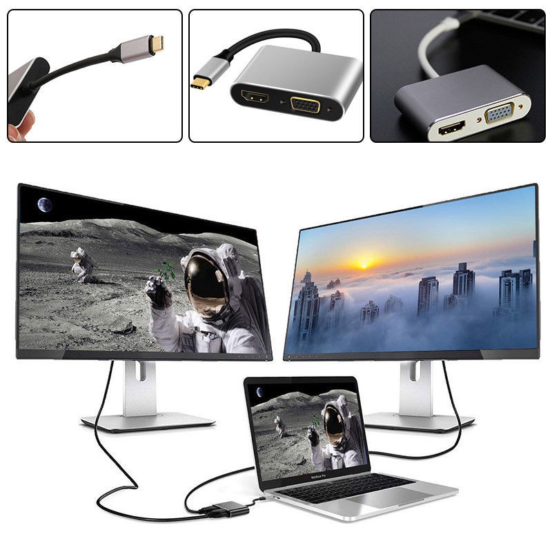 3in1 USB 3.1 Type C to HDMI+VGA Female Adapter #8
