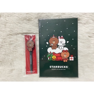 Set Starbucks Line friends Notebook and Pen