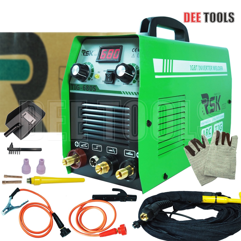 RSK ตู้เชื่อมไฟฟ้า เครื่องเชื่อม 2 ระบบ รุ่น TIG-680(เชื่อมไฟฟ้าและเชื่อมอาร์กอน) ตู้เชื่อมทิก(TIG) 