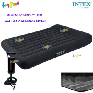 Intex ที่นอนเป่าลม ดูรา-บีม 5 ฟุต (ควีน) มีที่หนุนหัวในตัว (1.52x2.03x0.25 ม.) รุ่น 64143 + ที่สูบลม