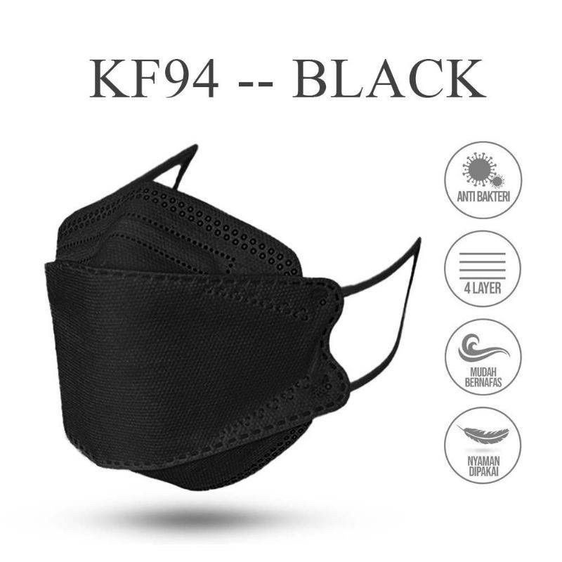 หน้ากากอนามัย 1 แพ็ค(10ชิ้น) แมสเกาหลี KF94 พร้อมส่ง สีขาว-ดำ mask