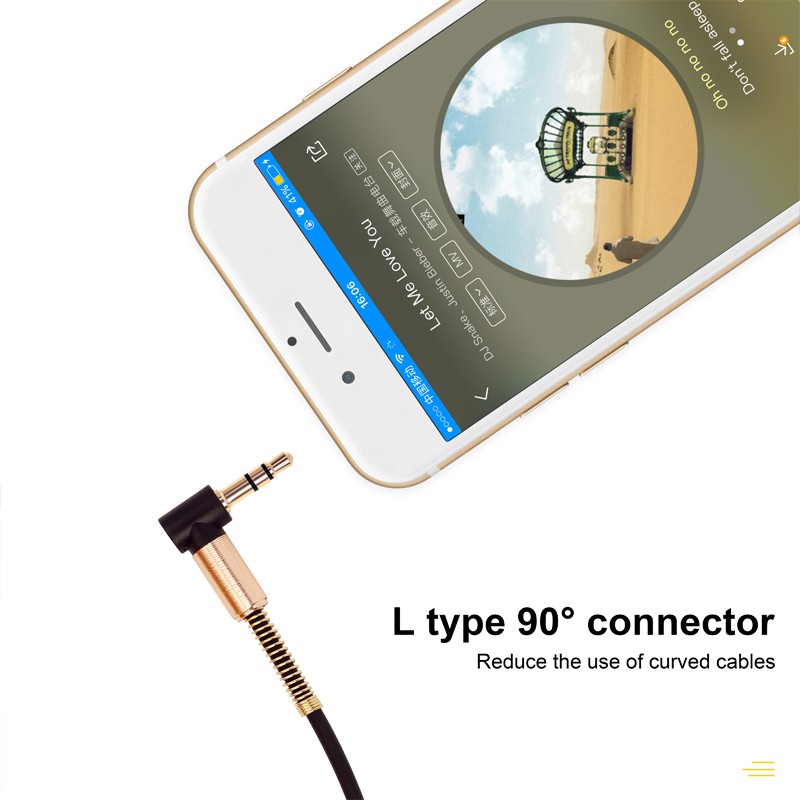 สายสัญญาณเสียง สาย Audio Cable สาย AUX3.5mm to 3.5 mm  Audio Cable หัว 90 องศา ยาว 1 เมตร - รูปที่ 7