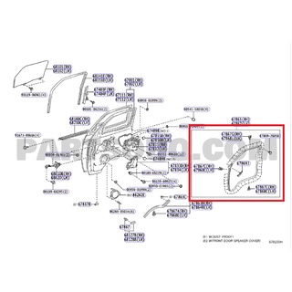 ยางขอบประตูหน้าซ้ายขวา/ยางฝาท้าย Toyota Commuter KDH223 (67881-0L010/67861-0L010/67862-0L010) แท้ห้าง Chiraauto