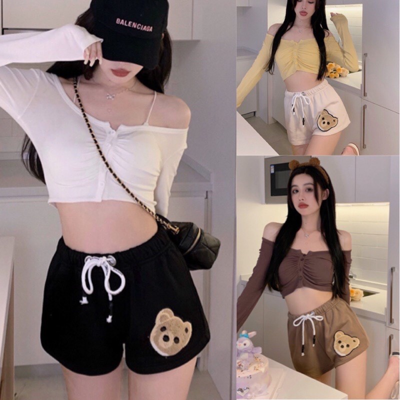 กางเกงbear ขาสั้นลายหมี