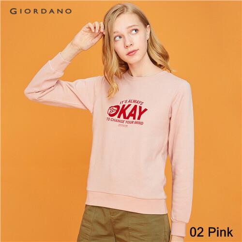 GIORDANO WOMEN Graphic crewneck sweatshirt 13399705