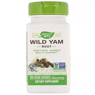 Natures Way Wild Yam Root 850 mg 100 Vegetarian Capsules