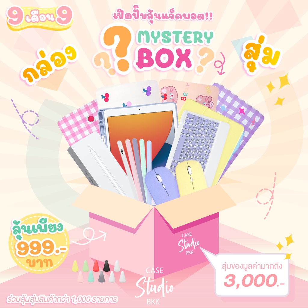 MYSTERY  BOX. กล่องสุ่มเซ็ตอุปกรณ์ไอแพด.