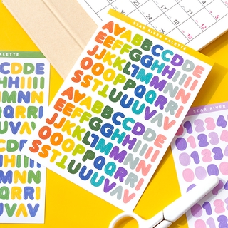 สติกเกอร์ไล่โทนสีสําหรับตกแต่งสมุดไดอารี่ 6 แผ่น