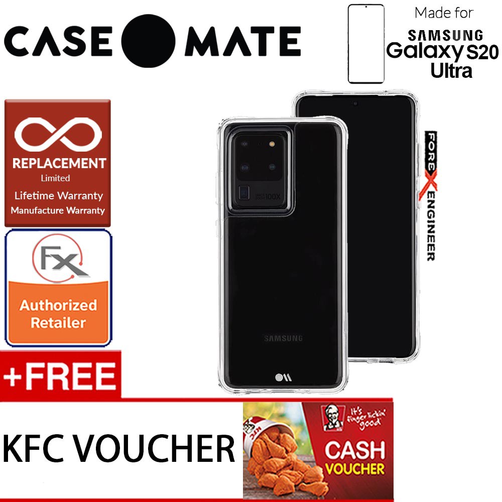 Case-Mate Case Mate Tough สําหรับ Samsung Galaxy S20 Ultra 6.9" ( Clear ) + ฟรี KFC Voucher