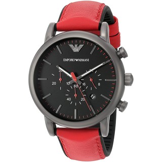 Emporio Armani Mens AR1971 Dress Red Leather Quartz Watch