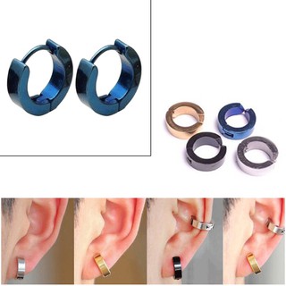 Stainless Steel Round Hoop Ear Clip ต่างหู Punk Jewelry ส่วนลด100 บาท โค้ด