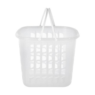 🔥HOT🔥 Equipment ​​​​​​​KASSA HOME Lundry Basket No.4211 Size 32.5 x 46 x 37.5 CM. White Clear แบบมาตรฐาน ตะกร้า ถังขยะ แ