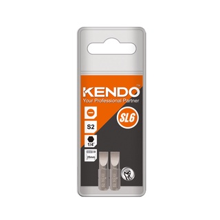 KENDO 21310605 ดอกไขควงตอก ปากแบน SL6 × 25mm (2 ชิ้น/แพ็ค) | MODERTOOLS OFFICIAL