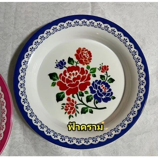 จานถาดลายดอก ถาดกลมเมลามีน25ซม.(10นิ้ว) ถาดลายดอกไม้4ใบ/6ใบ/1แพ็ค(ราคาเดิม)