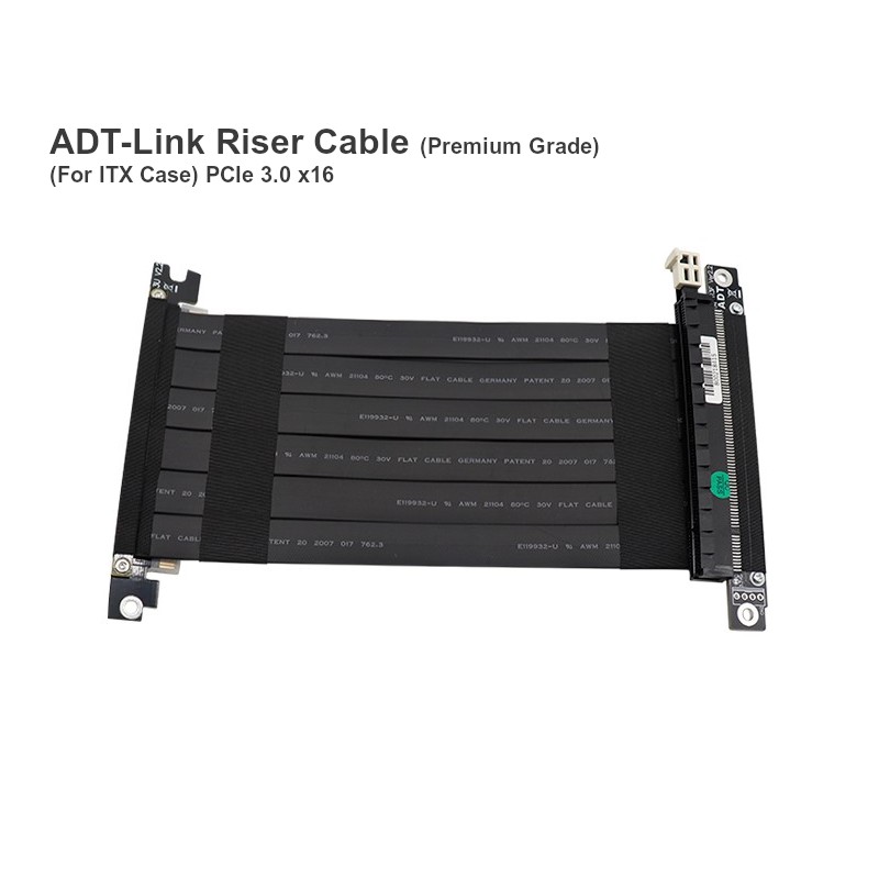 ☠️ ADT-Link Riser Cable - Premium Grade (For ITX Case) PCIe 3.0 x16 ...