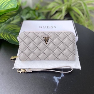 GUESS Quilted Long Wallet White