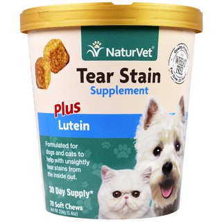 พร้อมส่ง ลดคราบน้ำตา สุนัข แมว บำรุงสายตา Tear Stain for Dog cat Plus Lutein NaturVet Tear Stain Topical Remover petnc