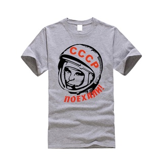 [S-5XL] เสื้อยืดคอกลม แขนสั้น ผ้าฝ้าย พิมพ์ลาย Gagarin CCCP USSR สไตล์คลาสสิก แฟชั่นฤดูร้อน สําหรับผู้ชาย