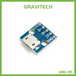 [Gravitechthai]Micro USB to DIP 2.54mm Adapter/Breakout Board