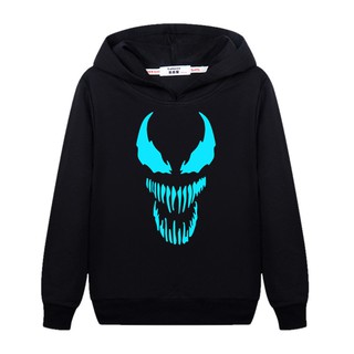 Boys coats Venom Luminous Kids Hoodie Cotton Sweatshirtเสื้อสเวตเตอร์เด็กผู้ชายแจ็คเก็ตสำหรับเด็ก