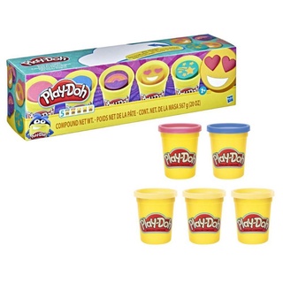 Play-Doh Color Me Happy 5-Pack with 3 Emoji-Inspired Cans for Kids 2 Years and Up, Non-Toxic