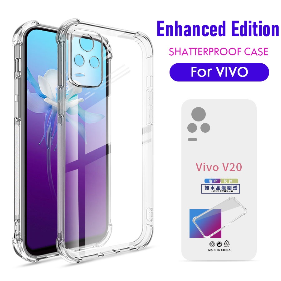 ถุงลมนิรภัย กันกระแทกเคสใส สำหรับ Vivo X200 X100 X90 X80 X70 X60 X50 V50 V40 V30 V29 V27 V25 V23e V2