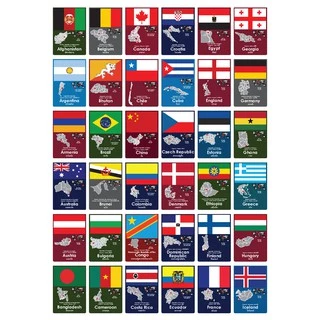 แฟลชการ์ด บัตรคำ การ์ดคำศัพท์ Flash Cards [ธงชาติ/ประเทศ ชุด1 Flags & Countries Part 1] 108 ใบ ของเล่นเสริมพัฒนาการ