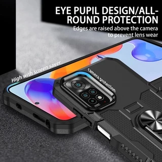 สําหรับ Redmi Note 11 Pro /10s /10 Pro / 9T / 9s / 9 Pro Max / 9C / 9A / 10C / 10A / POCO M3 กรณีป้องกันกล้อง [เกรดทหาร] ที่วางแหวนกันกระแทกฝาครอบป้องกัน