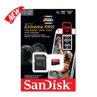 SanDisk Extreme Pro microSDXC, SQXCD 256GB, V30, U3, C10, A2, UHS-I, 200MB/s R, 140MB/s