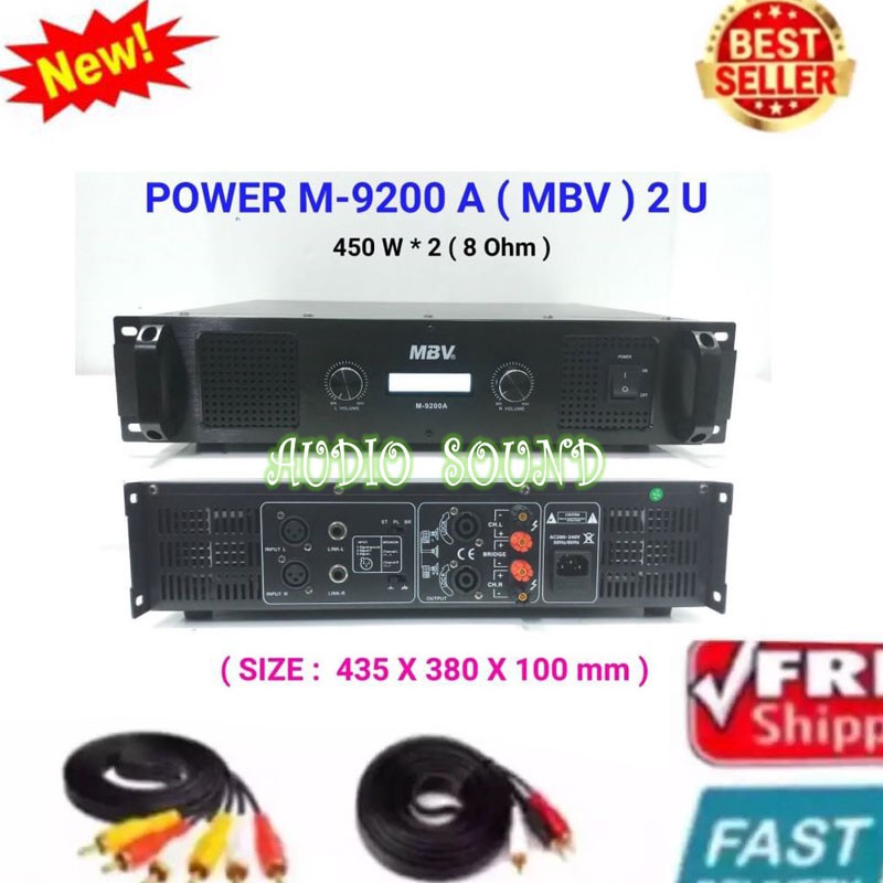 เพาเวอร์แอมป์ power amplifier กลางแจ้ง 900W (8 Ohm) เครื่องเสียงกลางแจ้ง รุ่น MBV M-9200A