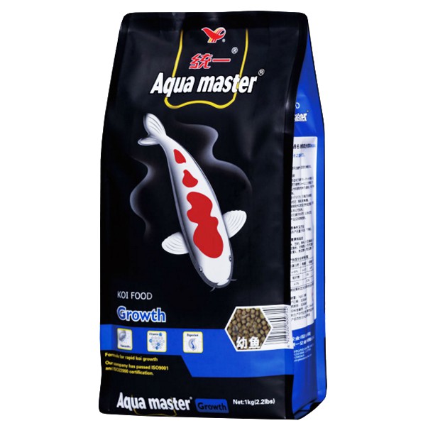AQUA MASTER GROWTH อาหารปลาคาร์ฟ สูตร เร่งโต เร่งล่ำ สุขภาพดี อาหารเม็ดชนิดลอยน้ำ ขนาด 1KG.