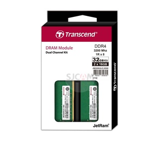 Transcend RAM Dual Channel Kit DDR4-3200 for PC 16GBX2 -รับประกันตลอดอายุการใช้งาน - มีใบกำกับภาษี JM3200HLE-32GK