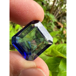 Lab made Blue sapphire 25 carats 14.7x16mm