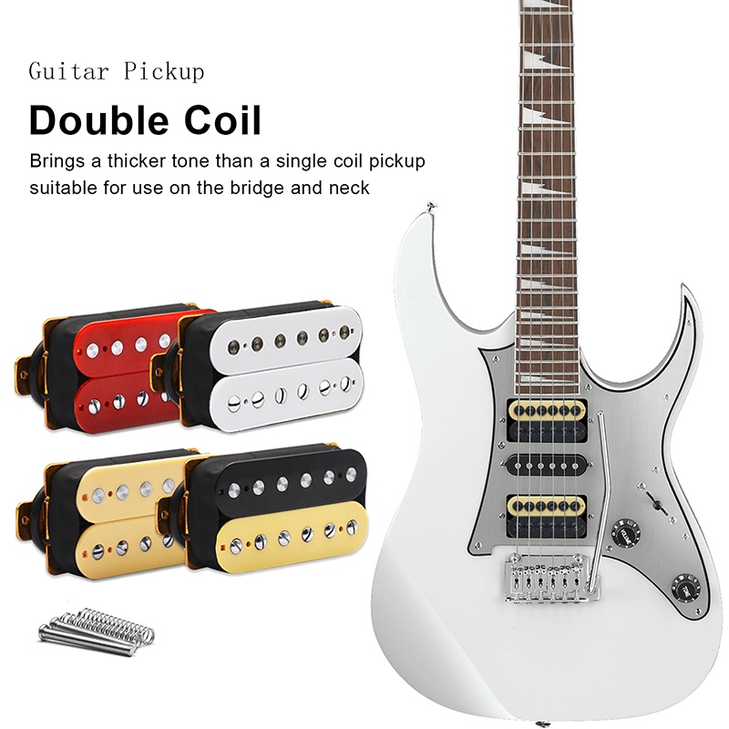 กีตาร์ไฟฟ้า Double Coil Humbucker กีตาร์ไฟฟ้า Pickup Bridge หรือคอ Pickup สีแดง/งาช้าง/สีขาว