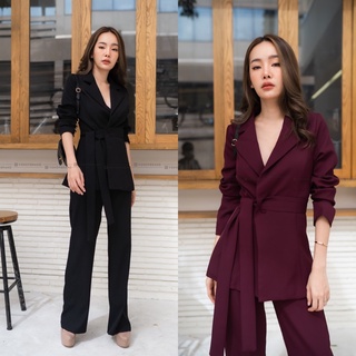 เซตสูทผ้าเนื้อดี สปริงตัวตัวสวย ซับในทั้งชุดค้า