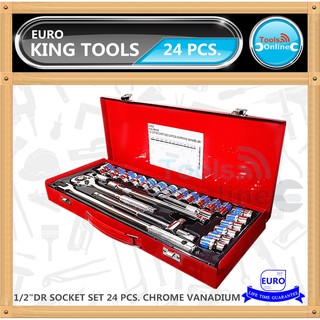 KINGTOOLS บล็อกชุด 24 ตัวชุด แกน 4 หุน ชุบโครเมี่ยม บล็อคชุด