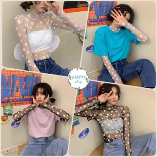 เสื้อซีทรู🌸 เสื้อคลุม🌼ลายดอกเดซี่ น่ารักมากๆ ใส่ได้2แบบ เสื้อคลุม เสื้อซีทรู เสื้อแขนยาว เสื้อ เสื้อเกาหลี เสื้อแฟชั่น