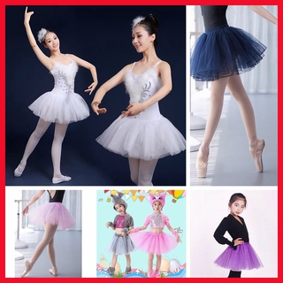 กระโปรง tutu Christmas New Year Gift Tutu Skirt Family Set Mother Daughter Ballet Dancing Skirt 3 Layer Mesh Birthday Cosplay