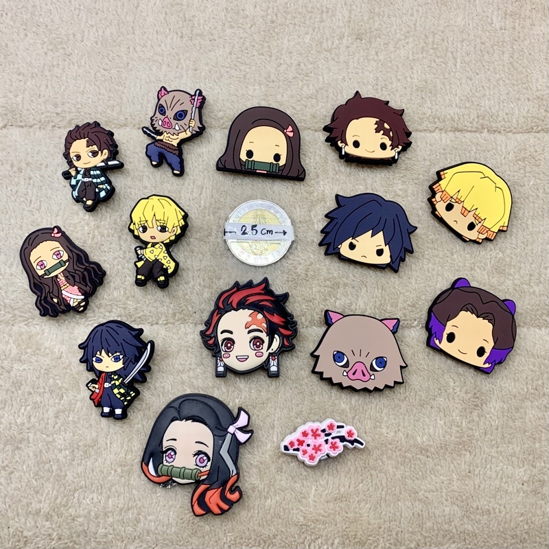 JBCT 👠🌈ตัวติดรองเท้ามีรู คิเมะสึ โนะ ไยบะ" ดาบพิฆาตอสูร "🌸🌀🌈 ShoeCharm “ Demon Slayer: Kimetsu no Yaiba “อินเทรนด์ Anime