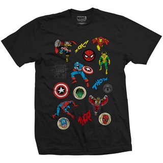 T-shirt  เสื้อยืด ขนาดใหญ่ พิมพ์ลาย Marvel Thor Loki Spiderman Iron Man Hulk สีดํา สไตล์ฮิปฮอป สําหรับผู้ชายS-5XL