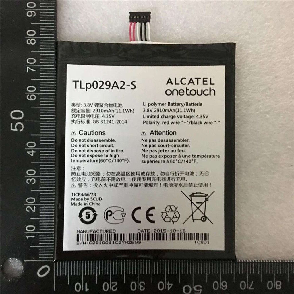 แบตเตอรี่ Alcatel One Touch OT-6045F OT-6045K TCL I806 AM-H200 Battery TLp029A2-S 2910mAh รับประกัน 3 เดือน