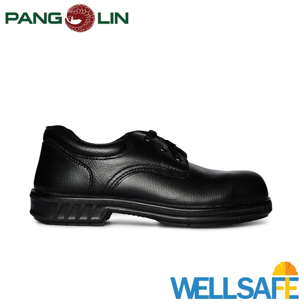 XQ ตัวแทนจำหน่าย! รองเท้าเซฟตี้ PANGOLIN รุ่น 9501R สีดำ แพนโกลิน หัวเหล็ก พื้นยางหล่อ