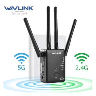 Wavlink Ac1200 อุปกรณ์เราน์เตอร์เชื่อมต่อ แบบไร้สาย Dual Band Wps พร้อม 4 เสาอากาศภายนอก - สีดำ