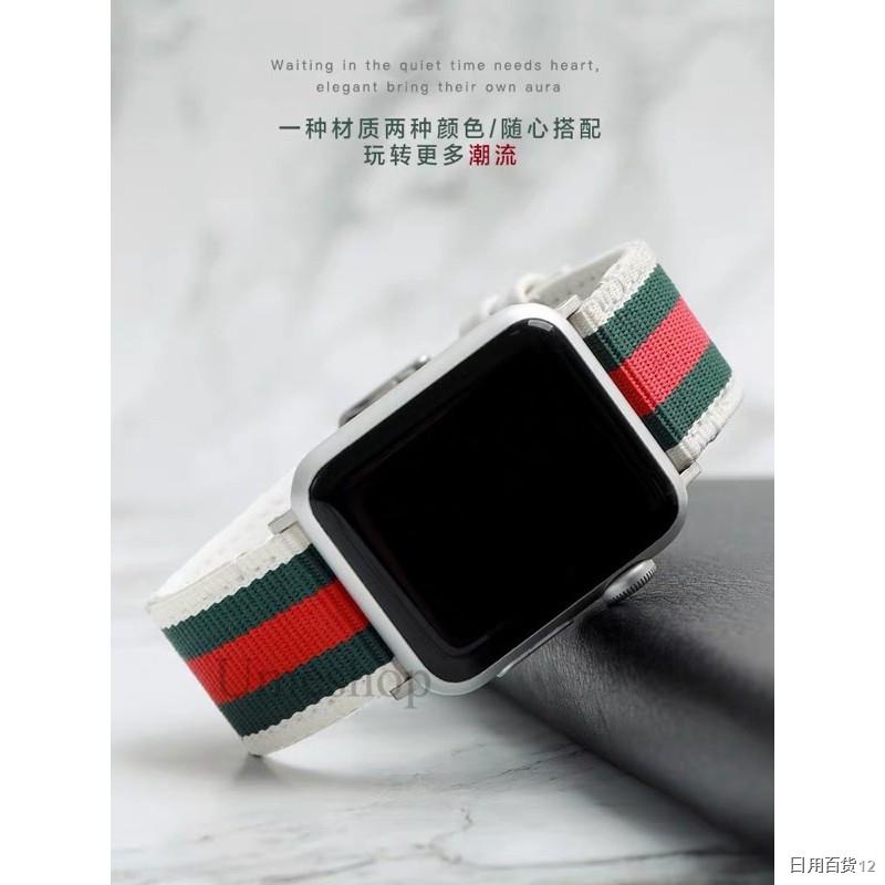 ▨✤❁สายนาฬิกา สาย สำหรับ Apple Watch สาย series 1/2/3/4/5/6 38/40/42/44mm สาย W55 W56 X6 pro Max  p90 watch 5 สายหนัง+ผ้า