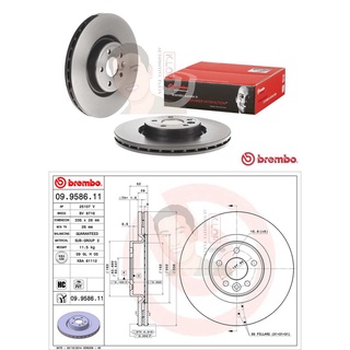 09 9586 11 จานเบรค ล้อ F (ยี่ห้อ BREMBO) รุ่น HC UV PVT VOLVO S60 II S80 II D4 T4 ปี2005-&gt;