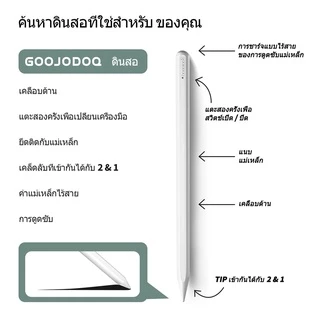 GOOJODOQ GD12 ปากกาไอแพด ปากกาทัชสกรีน ปากกาสไตลัส For Air4 Air5 Pro 11 12.9 Gen10/9/8/7