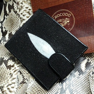 le shark  bifold wallet กระเป๋าสตางค์หนังปลากระเบนแท้