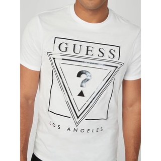 เสื้อยืดแขนสั้น ผ้าฝ้าย พิมพ์ลายโลโก้ Guess Milton สําหรับผู้ชาย