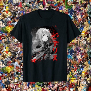 เสื้อยืด# เสื้อยืดผู้ เสื้อยืด ผ้าฝ้ายแท้ พิมพ์ลายการ์ตูน Sword Art Online Alice Zuberg Alice Schuberg Alice Zuberg