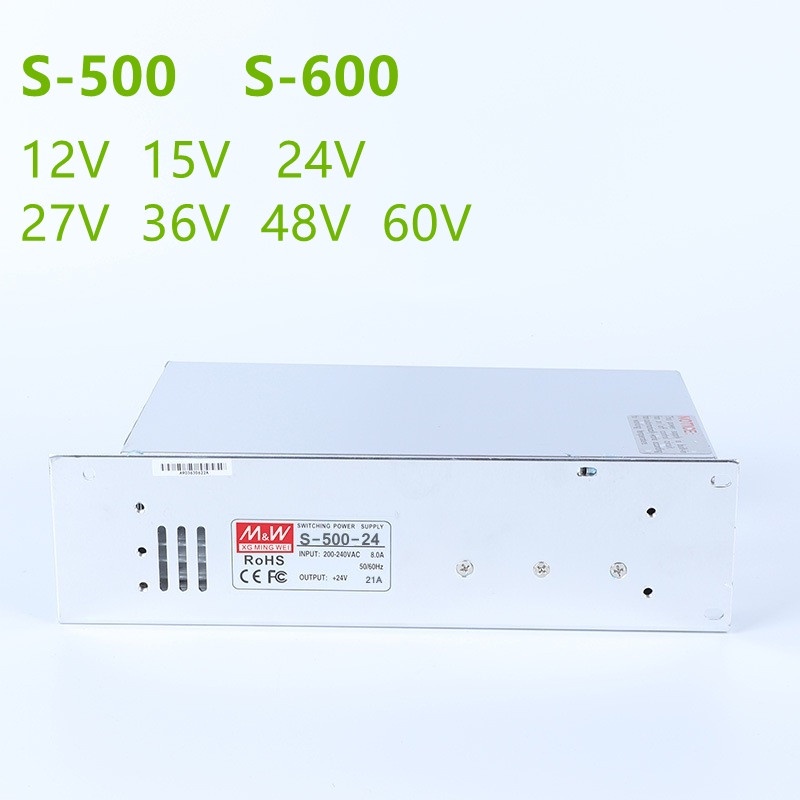 S-500 W/600 W 12 V 15 V 24 V 27 V 36 V 48 V 60 V เอาต์พุตเดี่ยว Switching power supply สําหรับ LED S